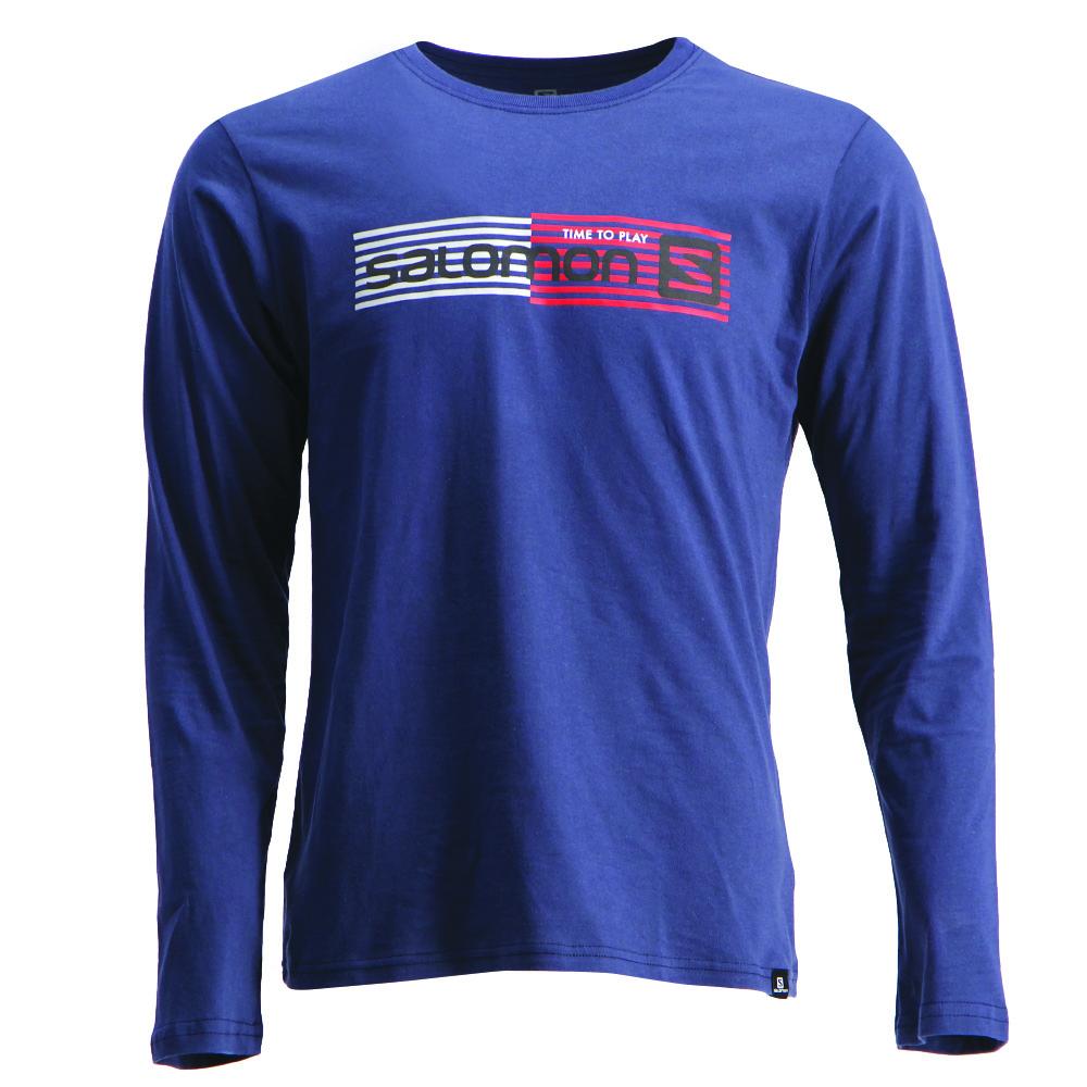 Camisetas Salomon Niños Azules - Salomon Argentina JOEY LS B,284307-GXV